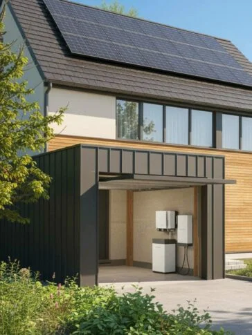 Woning met zonnepanelen en thuisbatterij